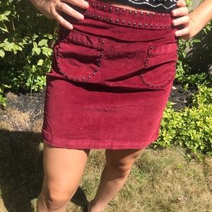 Burgundy Velvet Skirt